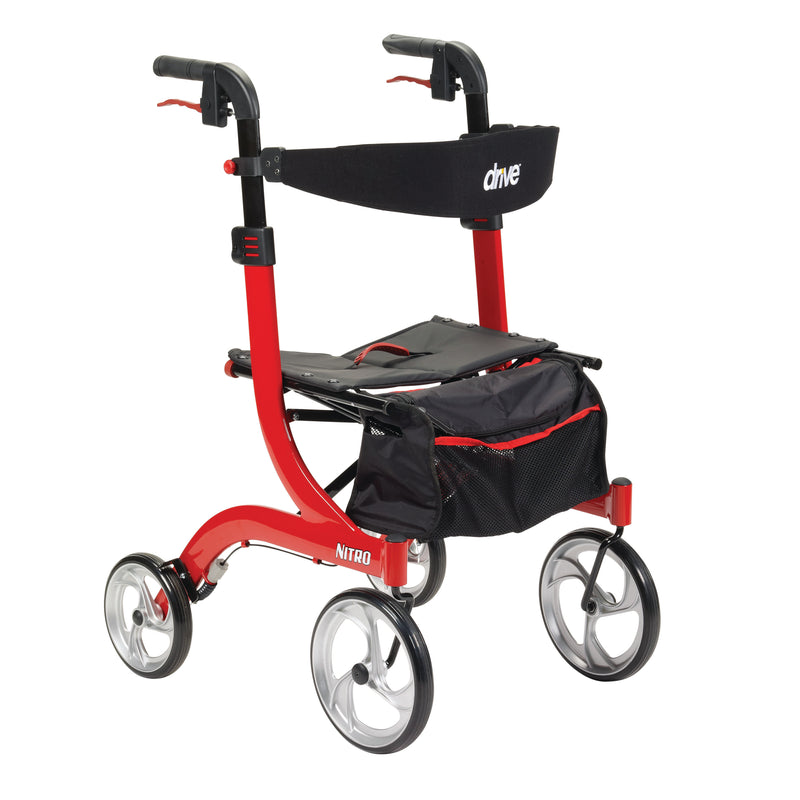 drive™ Nitro 4 Wheel Rollator, Red, 1 Each (Mobility) - Img 2