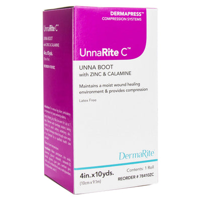 UnnaRite C™ Unna Boot with Calamine and Zinc Oxide, 4 Inch x 10 Yard, 1 Box (General Wound Care) - Img 1