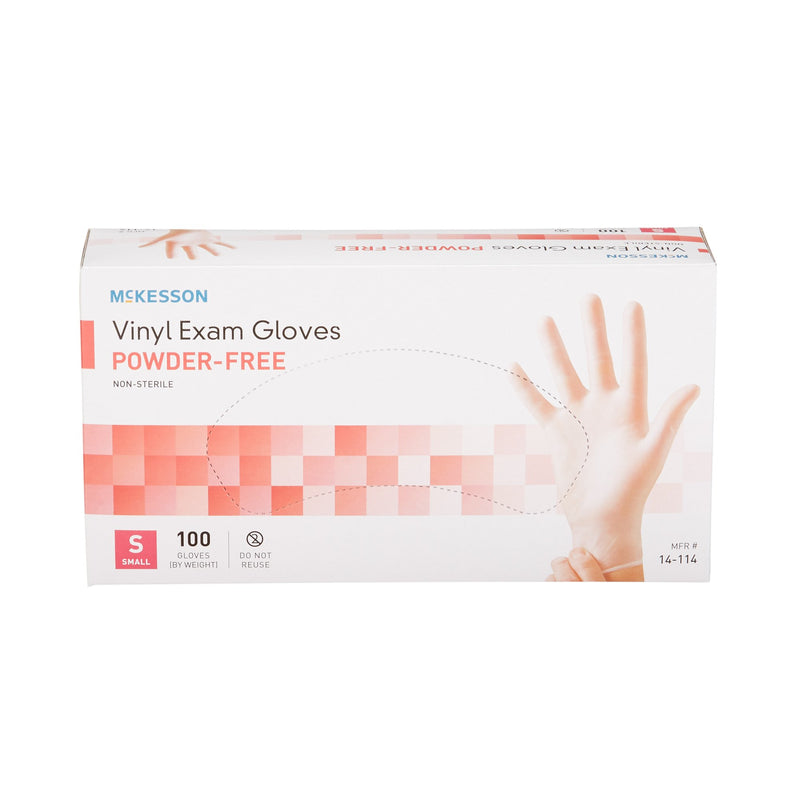 McKesson Vinyl Exam Glove, Small, Clear, 1 Box of 100 () - Img 2