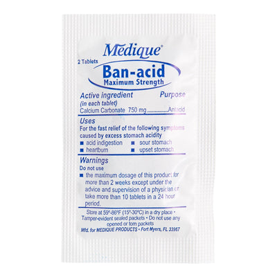 Ban-Acid® Calcium Carbonate Antacid, 1 Box (Over the Counter) - Img 3