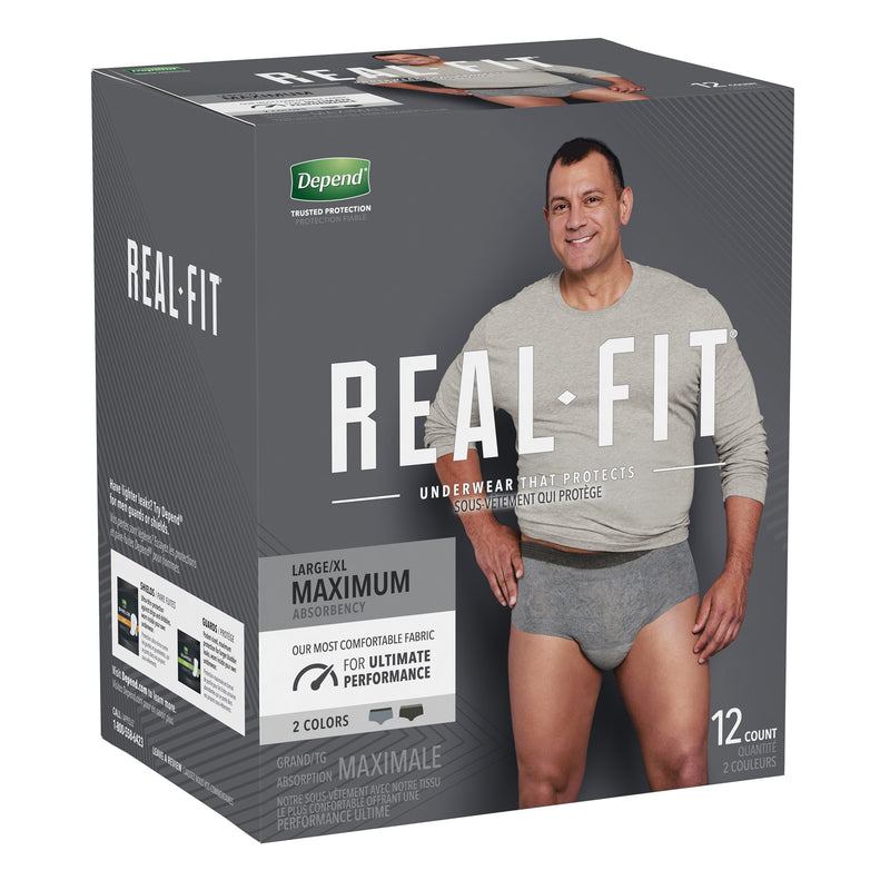 Depend® Real Fit® Maximum Absorbent Underwear, Large / Extra Large, 1 Pack of 12 () - Img 4