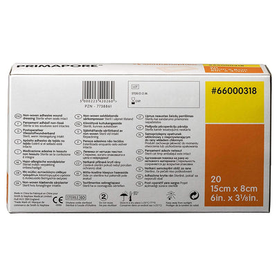 Primapore White Adhesive Dressing, 8 x 15 Centimeter, 1 Case of 200 () - Img 4