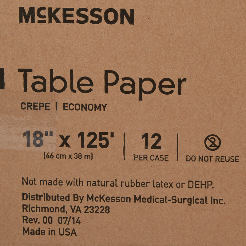 McKesson Crepe Table Paper, 18 Inch x 125 Foot, White, 1 Case of 12 (Table Paper) - Img 3