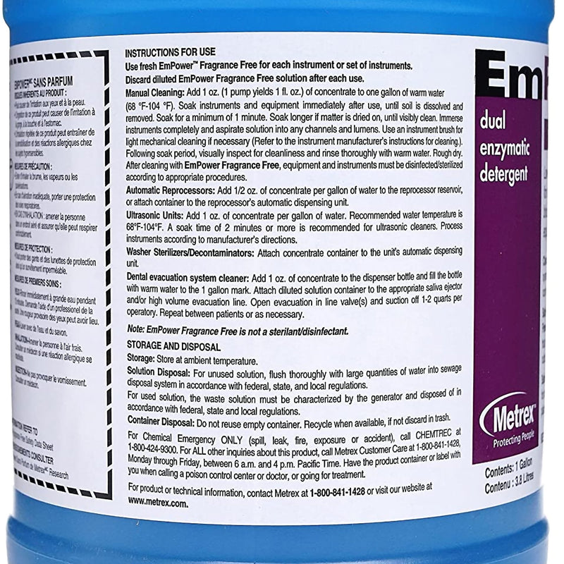 EmPower® Fragrance Free Dual Enzymatic Instrument Detergent / Presoak, 1 Case of 4 (Cleaners and Solutions) - Img 4