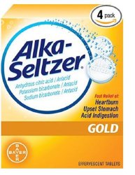 Alka-Seltzer® Gold Anhydrous Citric Acid / Potassium Bicarbonate / Sodium Bicarbonate Antacid, 1 Box of 36 (Over the Counter) - Img 1
