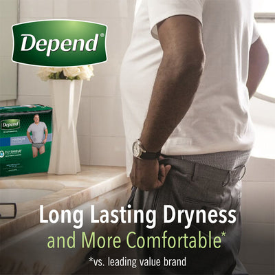 Depend FIT-FLEX Absorbent Underwear for Men, 44" to 64" Waist, X-Large, 1 Case of 30 () - Img 10