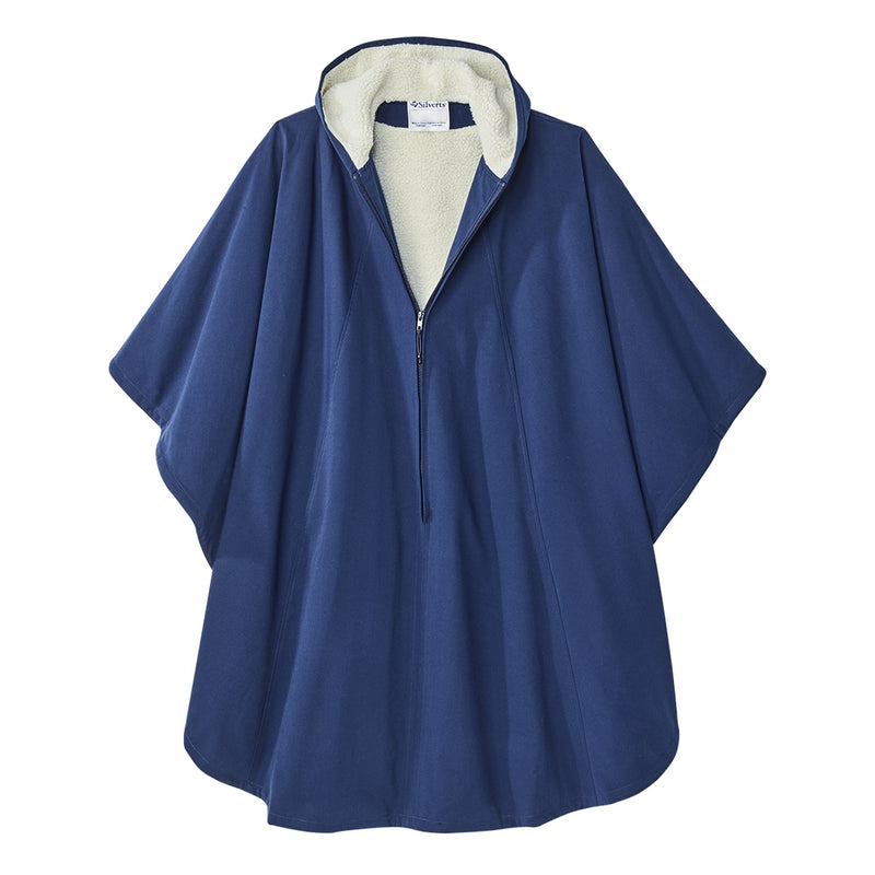 Silverts® Warm Wheelchair Cape with Hood, Navy Blue, 1 Each (Capes and Ponchos) - Img 3