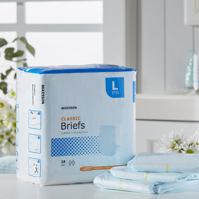 McKesson Classic Light Absorbency Incontinence Brief, Large, 1 Bag of 18 () - Img 10