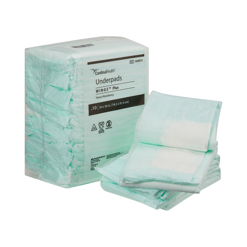 Wings™ Plus Heavy Absorbency Underpads, 30 X 36 Inch, 1 Bag (Underpads) - Img 1