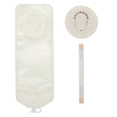 Pouchkins™ One-Piece Drainable Transparent Colostomy Pouch, 6 Inch Length, 7/8 to 1-3/8 Inch Stoma, 1 Box of 15 (Ostomy Pouches) - Img 1