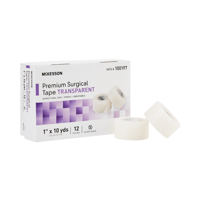 McKesson Paper Medical Tape, 1/2 Inch x 10 Yard, White, 1 Case of 240