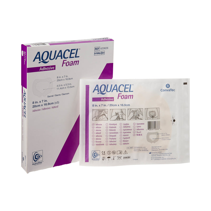 Aquacel® Silicone Adhesive with Border Silicone Foam Dressing, 7 x 8 Inch, 1 Each (Advanced Wound Care) - Img 1