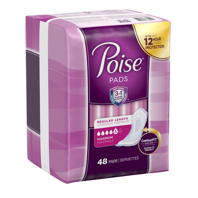 Poise® Maximum Bladder Control Pad, 12.9 Inch Length, 1 Pack of 48 () - Img 4