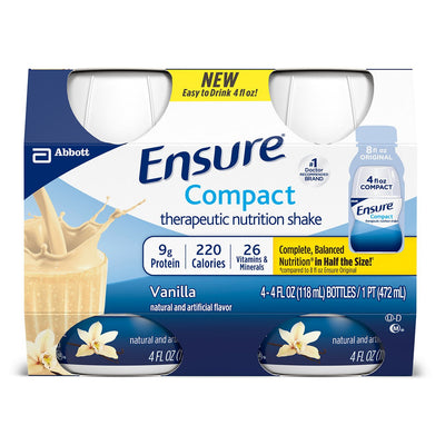 Ensure® Compact Therapeutic Nutrition Shake Vanilla Oral Supplement, 4-ounce Bottle, 1 Pack of 4 (Nutritionals) - Img 1