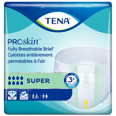 Tena Super Incontinence Briefs, Absorbent, Odor Control, Regular, Green, 1 Bag of 28 () - Img 3