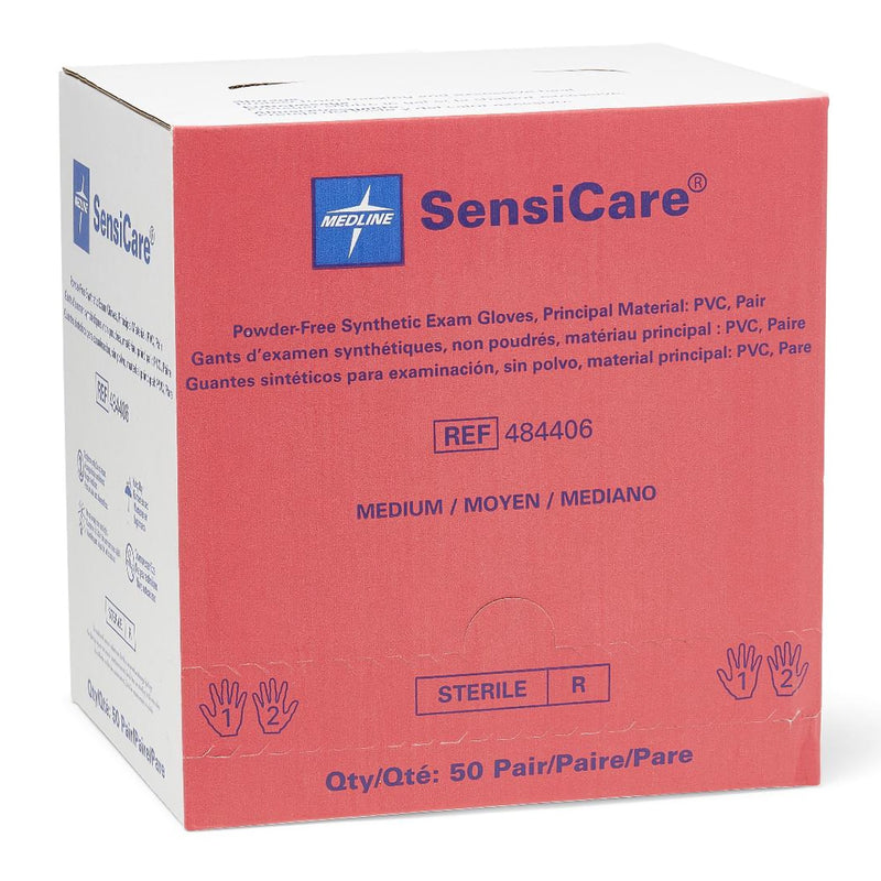 SensiCare® Stretch Vinyl Standard Cuff Length Exam Glove, Medium, Beige, 1 Pair () - Img 4