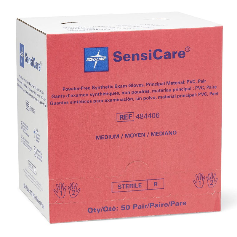 SensiCare® Stretch Vinyl Standard Cuff Length Exam Glove, Medium, Beige, 1 Case of 200 () - Img 4