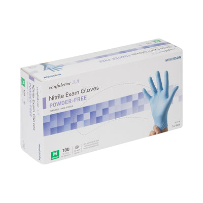 McKesson Confiderm® 3.8 Nitrile Exam Glove, Medium, Blue, 1 Box of 100 () - Img 6