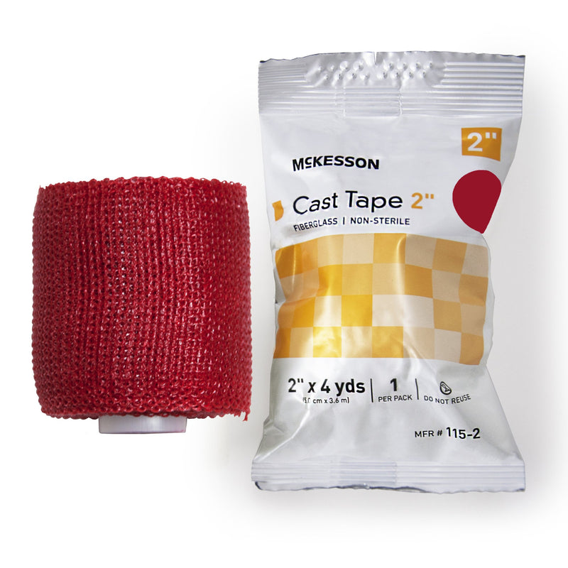 McKesson Red Cast Tape, 2 Inch x 4 Yard, 1 Box of 10 (Casting) - Img 1