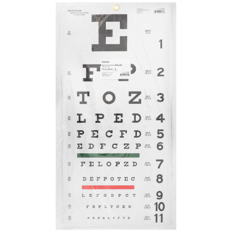 McKesson Eye Test Chart, 1 Bag of 5 (Optometry) - Img 1