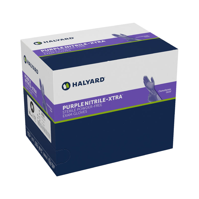 Purple Nitrile-Xtra™ Nitrile Extended Cuff Length Exam Glove, Medium, 1 Box of 50 () - Img 2