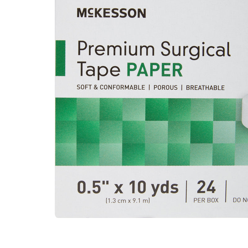 McKesson Paper Medical Tape, 1/2 Inch x 10 Yard, White, 1 Case of 240