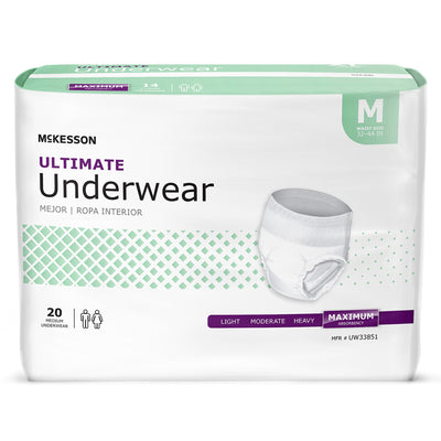 McKesson Ultimate Maximum Absorbent Underwear, Medium, 1 Bag of 20 () - Img 1