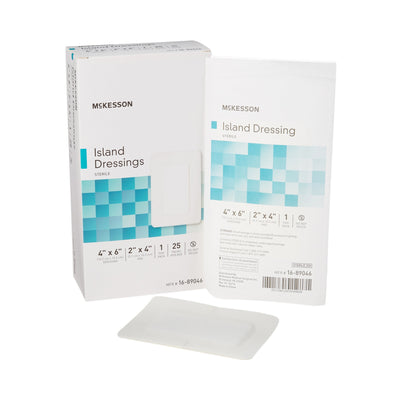 McKesson White Adhesive Dressing, 4 x 6 Inch, 1 Box of 25 (General Wound Care) - Img 1