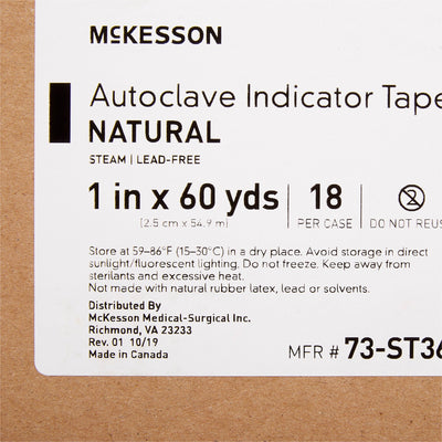 McKesson Steam Indicator Tape, 1 Inch x 60 Yard, 1 Case of 18 (Sterilization Tapes) - Img 8