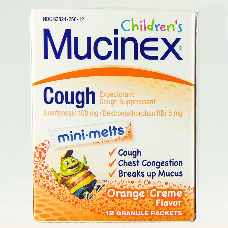 MUCINEX, GRANULE PK CHLD 100MG0-5MG ORG (12/BX) (Over the Counter) - Img 1