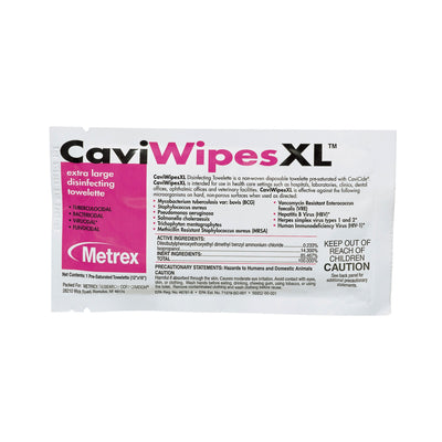 Metrex CaviWipes Surface Disinfectant Alcohol-Based Wipes, Non-Sterile, Disposable, Alcohol Scent, Individual Packet, 10 X 12 Inch, 1 Case of 300 (Cleaners and Disinfectants) - Img 2