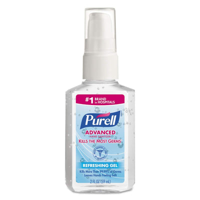 Purell Advanced Hand Sanitizer 70% Ethyl Alcohol Gel, Pump Bottle, 2 oz, 1 Case of 24 (Skin Care) - Img 1
