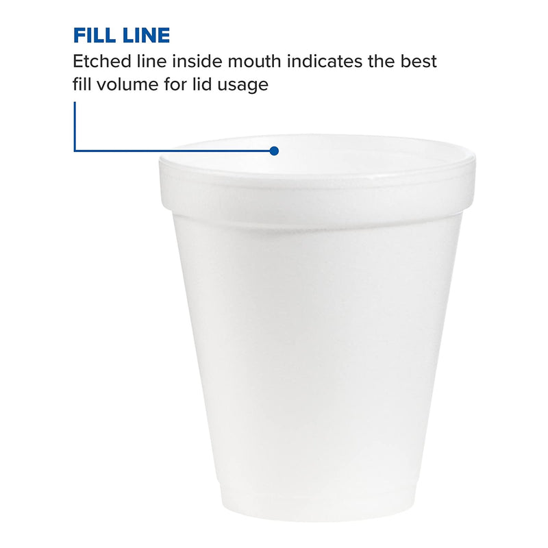 Dart Drinking Cup, White, Styrofoam, Disposable, 6 oz, 1 Sleeve of 25 (Drinking Utensils) - Img 3