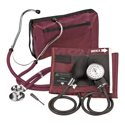 Sterling Series ProKit™ Aneroid Sphygmomanometer with Stethoscope, Burgundy, 1 Each (Blood Pressure) - Img 1
