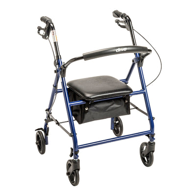 drive™ Steel Rollator with 6 Inch Wheels, Blue, 1 Each (Mobility) - Img 1