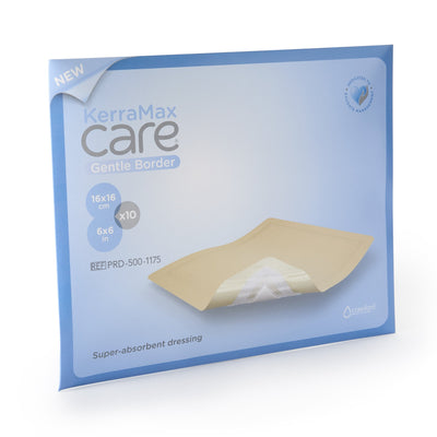 KerraMax Care® Gentle Border Super Absorbent Dressing, 6 x 6 Inch, 1 Case of 130 (Advanced Wound Care) - Img 1