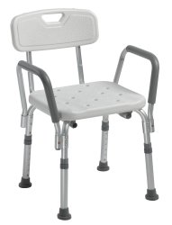 drive™ Shower Chair with Back and Removable Padded Arms, 1 Each (Commode / Shower Chairs) - Img 1