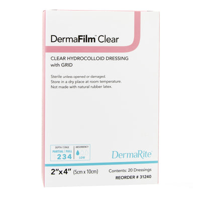 DermaFilm® Hydrocolloid Dressing, 2 x 4 Inch, 1 Each (Advanced Wound Care) - Img 1