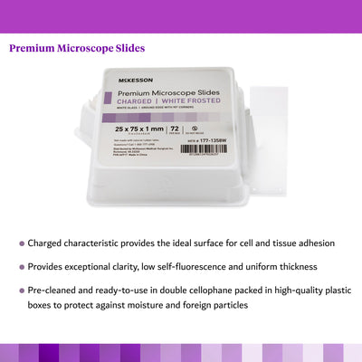 McKesson Glass Microscope Slide, 25 x 75 x 1 mm, 1 Box of 72 (Laboratory Glassware and Plasticware) - Img 3