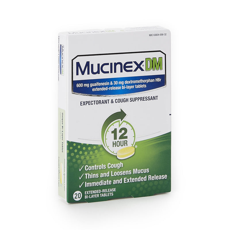 Mucinex® DM Guaifenesin / Dextromethorphan HBr Cold and Cough Relief, 1 Box of 20 (Over the Counter) - Img 1