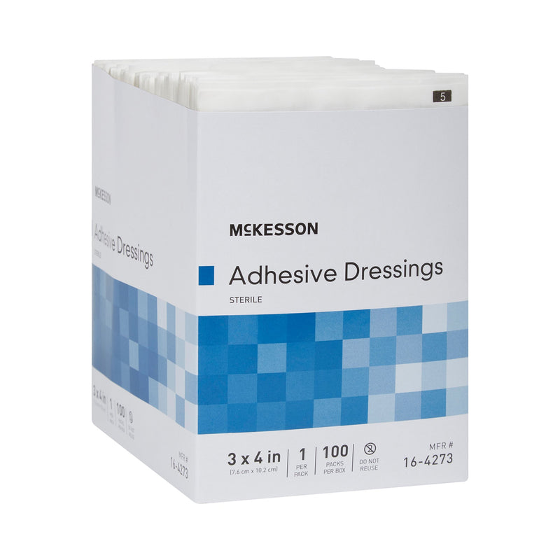 McKesson White Adhesive Dressing, 3 x 4 Inch, 1 Box of 100 (General Wound Care) - Img 4
