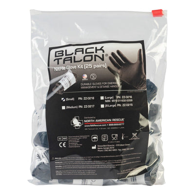 Black Talon® Extended Cuff Length Exam Glove, Medium, Black, 1 Pack of 25 () - Img 1