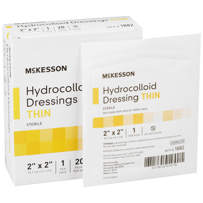 McKesson Hydrocolloid Dressing, 2 x 2 Inch, 1 Box of 20 (Advanced Wound Care) - Img 1