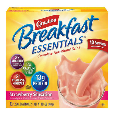 Carnation Breakfast Essentials® Strawberry Oral Supplement, 1.26 oz. Packet, 1 Case of 60 (Nutritionals) - Img 2