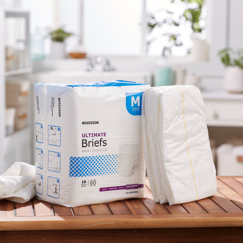 McKesson Ultimate Maximum Absorbency Incontinence Brief, Medium, 1 Bag of 16 () - Img 8