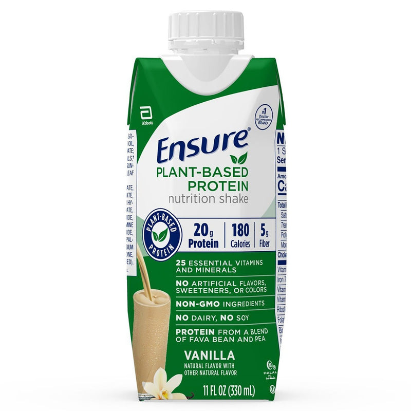 Ensure® Plant Based Protein Nutrition Shake Vanilla Oral Protein Supplement, 11 oz. Carton, 1 Case of 12 (Nutritionals) - Img 1