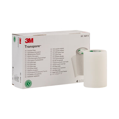 3M™ Transpore™ Plastic Medical Tape, 3 Inch x 10 Yard, Transparent, 1 Box of 4 (General Wound Care) - Img 1