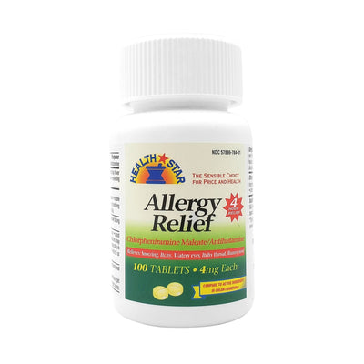 Health*Star® Chlorpheniramine Maleate Allergy Relief, 1 Bottle of 100 (Over the Counter) - Img 1