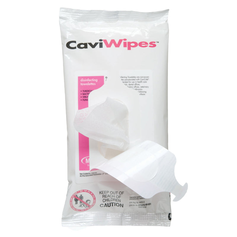 Metrex CaviWipes Surface Disinfectant Alcohol-Based Wipes, Non-Sterile, Disposable, Alcohol Scent, Soft Pack, 7 X 9 Inch, 1 Case of 20 (Cleaners and Disinfectants) - Img 3