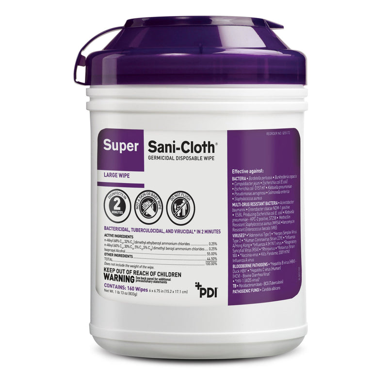 Super Sani-Cloth® Surface Disinfectant Wipe, Large Canister, 1 Case of 1920 (Cleaners and Disinfectants) - Img 1